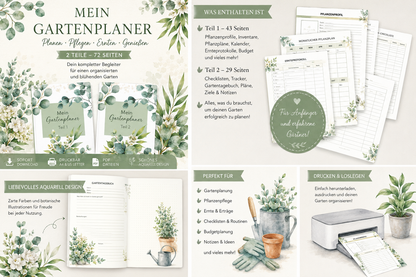 Mein Gartenplaner – 72 Seiten zum Ausdrucken 🌿