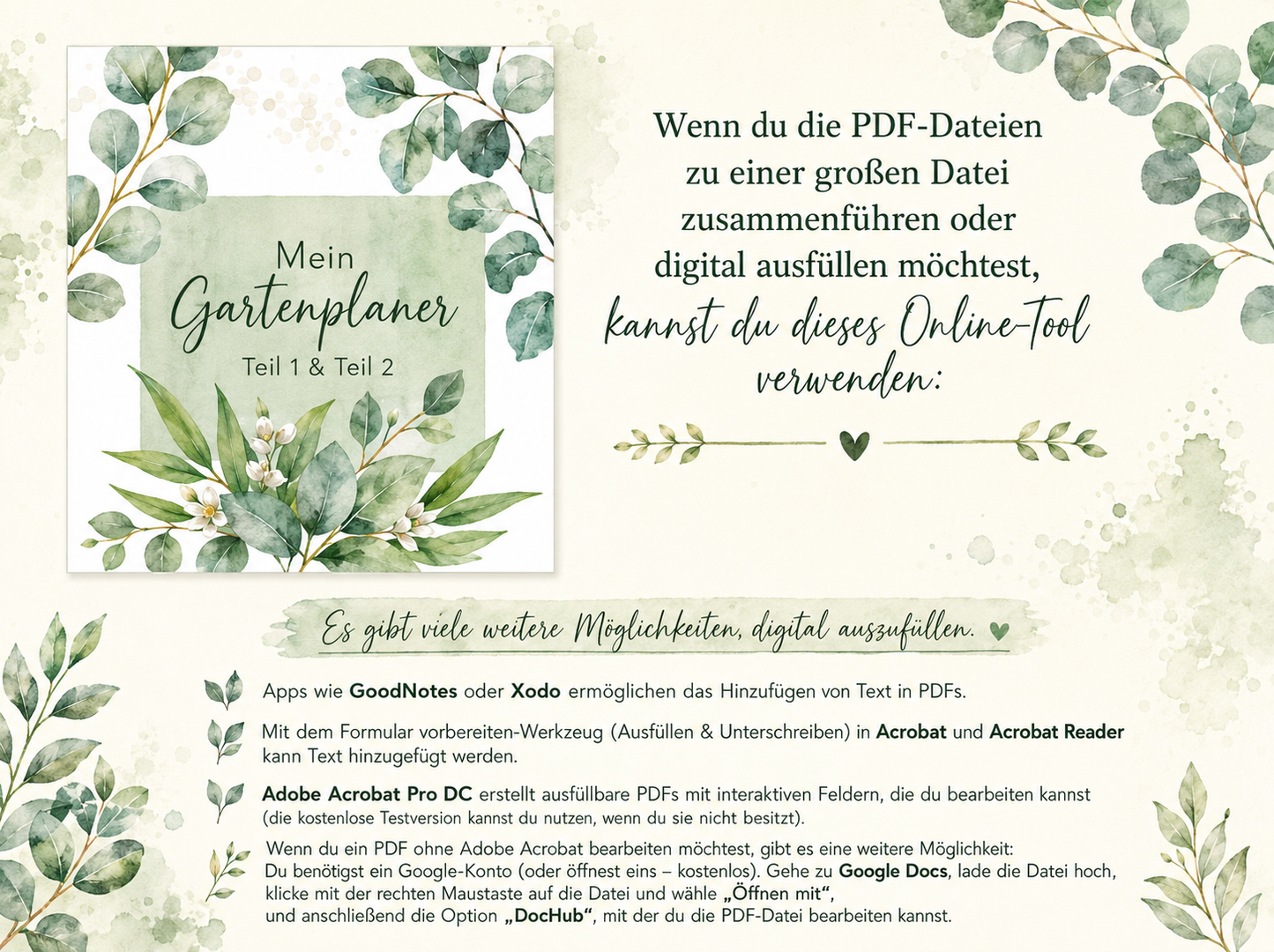Mein Gartenplaner – 72 Seiten zum Ausdrucken 🌿